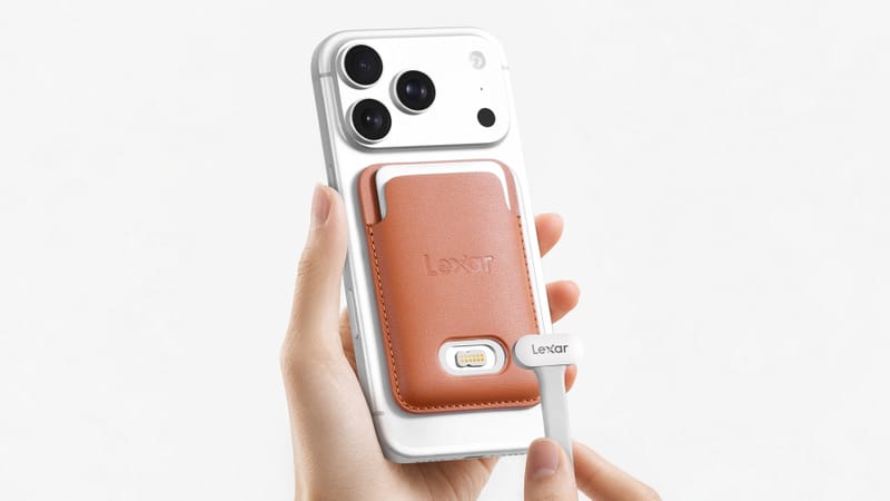 A Lexar Muse hordozható SSD-meghajtók USB-C-vel a Magnetic Link 3-hoz A Lexar Muse hordozható SSD-meghajtó élével kiemelve 3,8 mm vékony alumínium házát