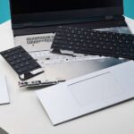 Framework One Key Module low-profile keyboard prototype on a Framework Laptop 16 chassis