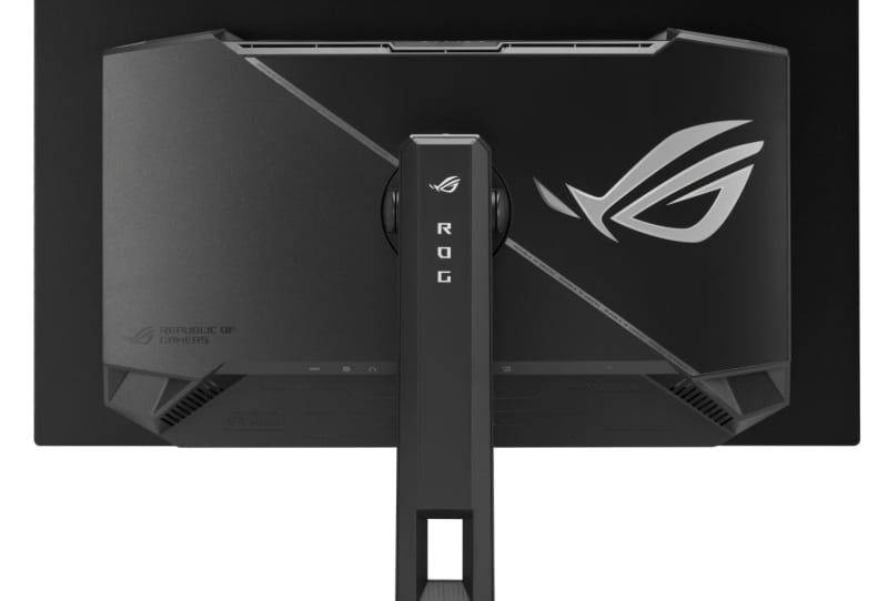 ASUS ROG Strix OLED XG27ACDMSR gaming monitor shown from the front with its slim bezel