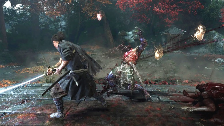 Miyamoto Musashi átvág egy genmán az Onimusha: Way of the Sword című filmben