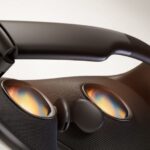 Meta VR glasses shown as a thin, lightweight headset without hand controllers