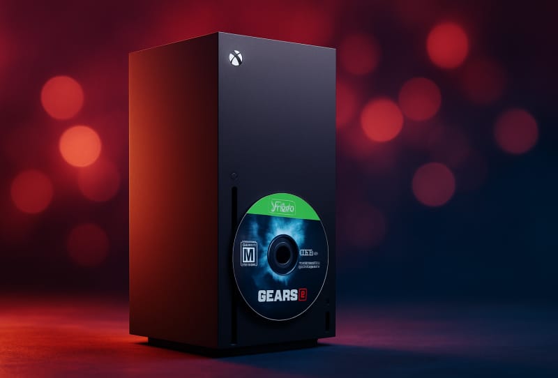 Xbox console and game discs representing the Xbox Disc-to-Digital program
