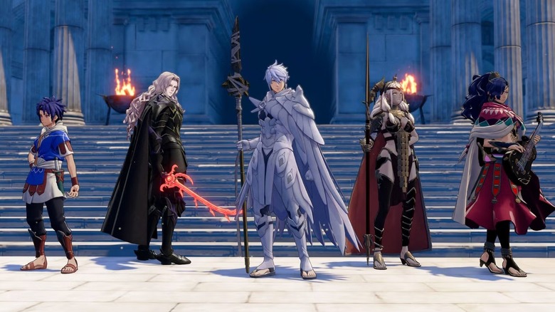 Az öt főszereplő felsorakozik a Fire Emblem: Fortune's Weave-ben