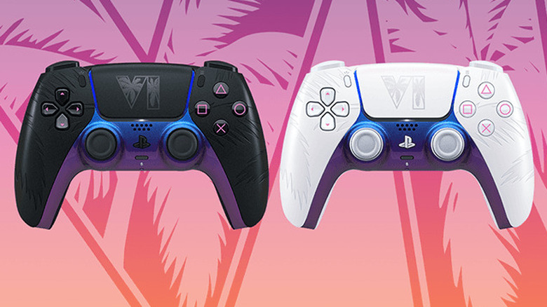A Grand Theft Auto 6 márkájú PlayStation 5 kontrollerek fekete-fehér változatai