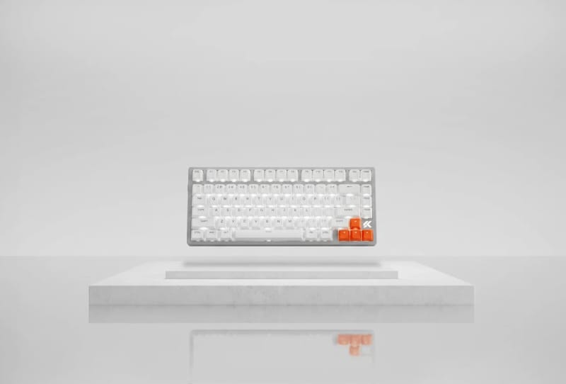 Mchose Ace75 Hall effect keyboard shown in a colour-matched aluminium case on Kickstarter