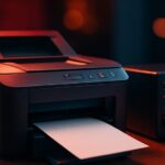 A NAS device connected to a USB printer and network router for shared printing and scanning