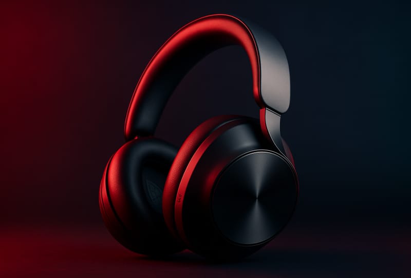 Technics EAH-A1000 over-ear wireless headphones showing the magnetic fluid driver design