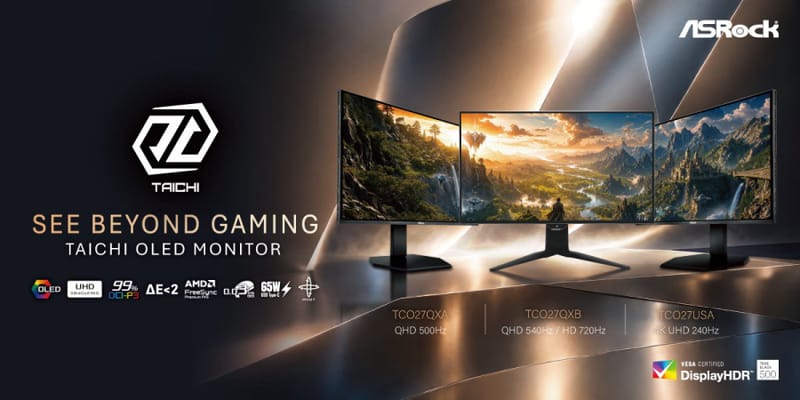 Az ASRock Taichi OLED monitorok debütálnak akár 720 Hz-en 1 Az ASRock Taichi OLED monitorok sorakoznak, hátsó világítással és vékony kerettel