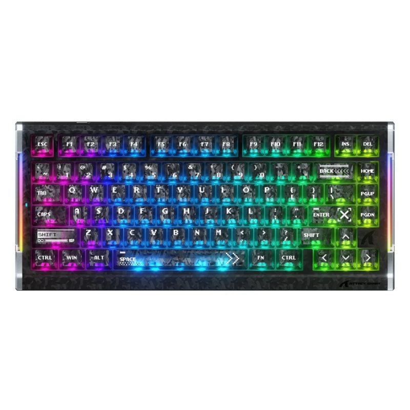 Attack Shark R86 HE 75%-os mágneses játékbillentyűzet szénszálas felső tokkal és RGB világítással