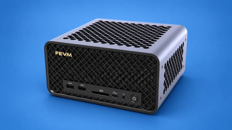 FEVM FA80G Mini PC-csomagok Ryzen 9 9950X3D és RTX 5090 1 A FEVM FA80G mini PC-ház kompakt, 2,6 literes játéktervével