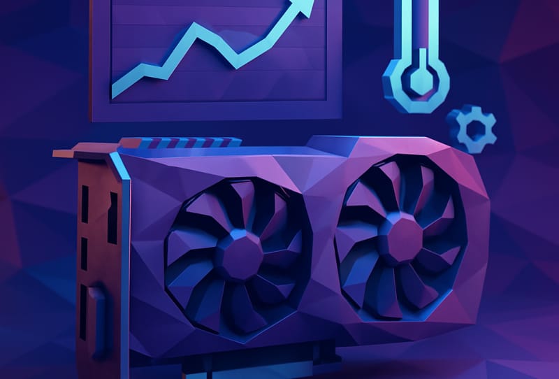 Overclocking software showing GPU clock speed and temperature graphs on a gaming PC monitor