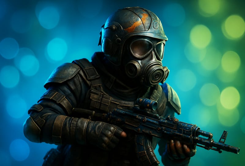Metro 2033 next-gen update artwork showing a gas-masked survivor in the Moscow tunnels