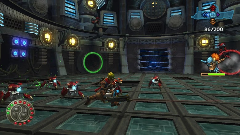 Jak és Daxter több rákszerű robottól fut a Jak 3-ban