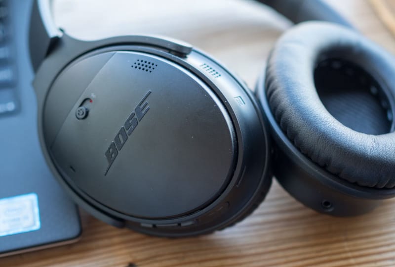 Bose headphones on a desk, representing a possible future Bose gaming headset