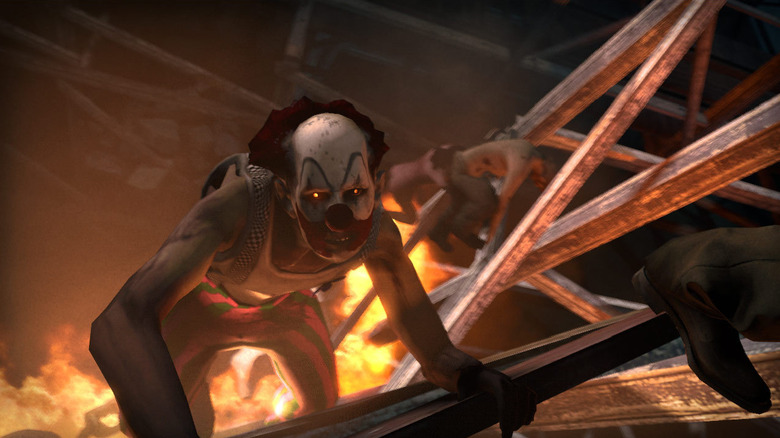 Egy bohóczombi szarufákra mászik a Left 4 Dead 2-ben