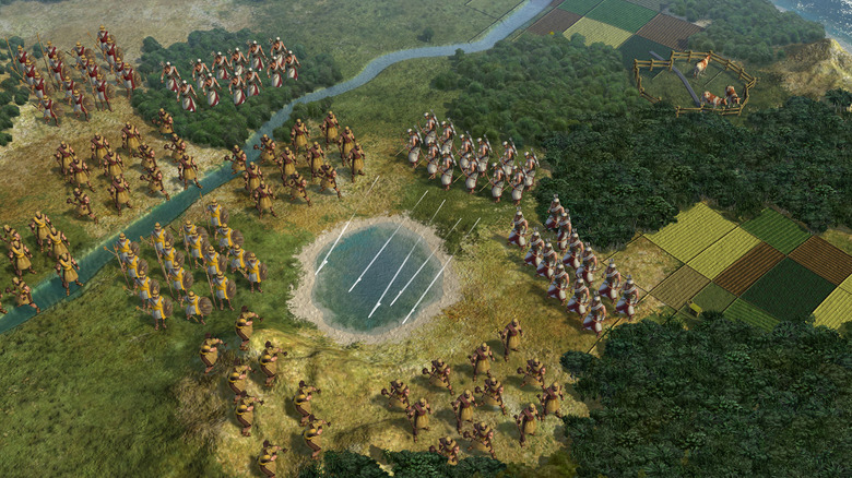 Az íjászok nyilakkal lőtték ki az ellenséges hadsereget a Civilization V-ben