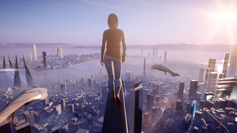 Faith a város magaslatai felett áll a Mirror's Edge Catalystben