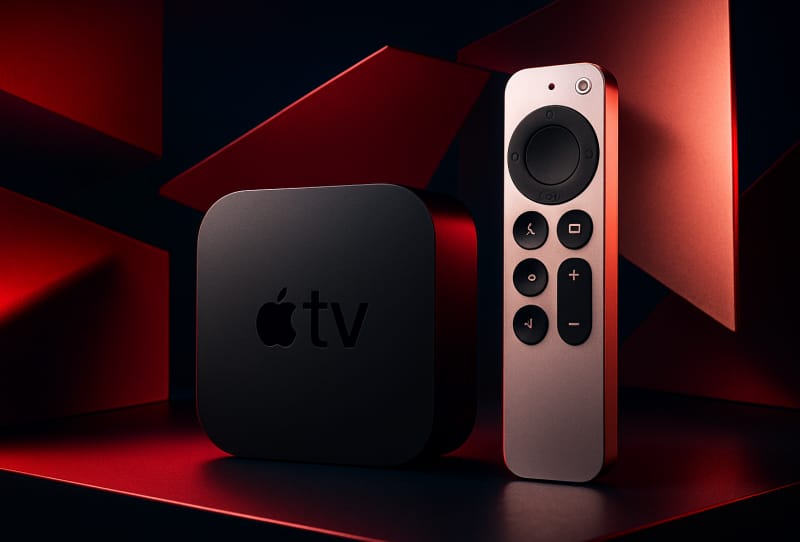 Apple TV 4K Siri AI interface shown in full screen on a living room television