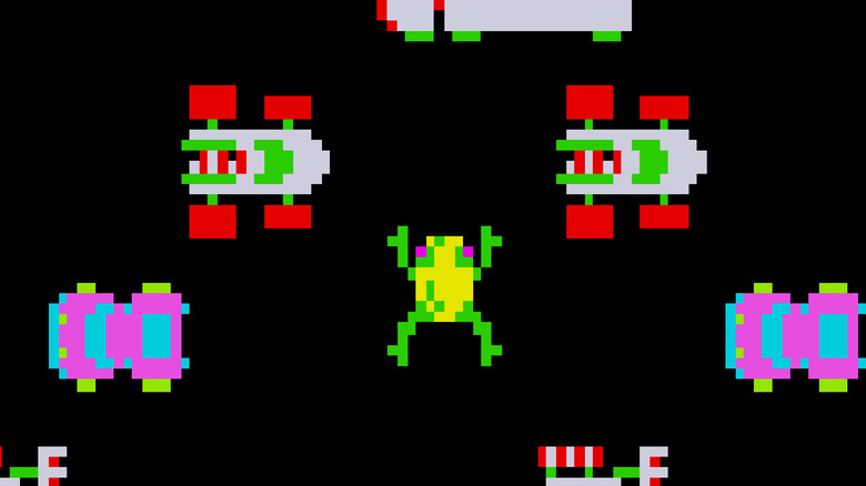 Frogger ugrál az autók között Froggerben