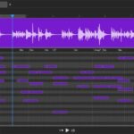Apple Samplab acquisition illustration showing AI audio editing waveform and MIDI conversion tools