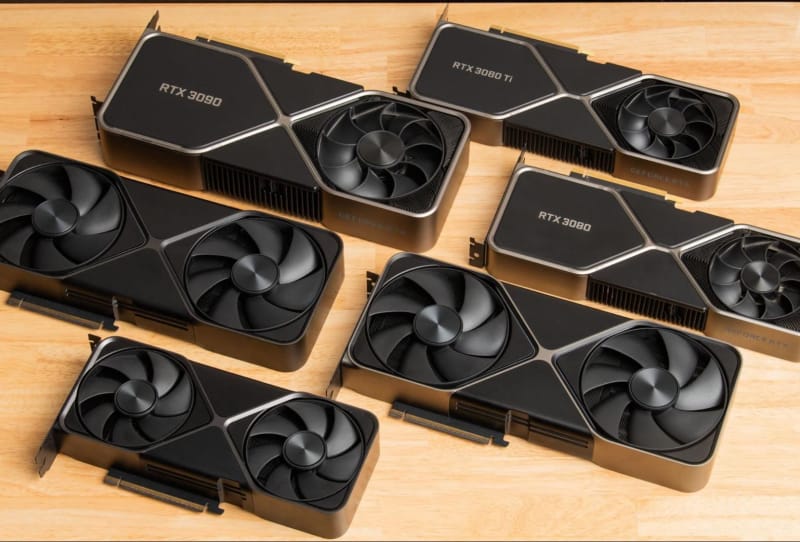 Close-up of a GeForce RTX graphics card representing the new Nvidia vBIOS configurator tool