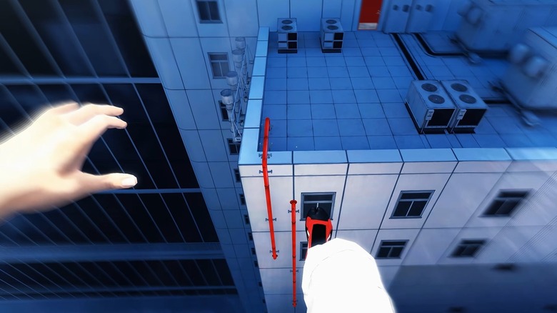 Faith betegesen ugrál az épületek között a Mirror's Edge-ben
