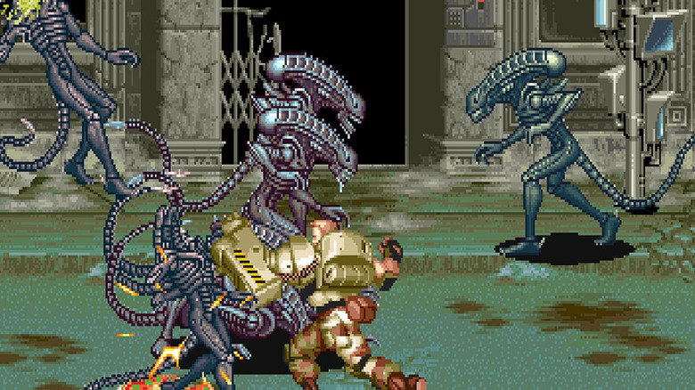 A holland Schaefer kibernetikus karjával xenomorfot üt az Alien vs. Predator (1994) című filmben.