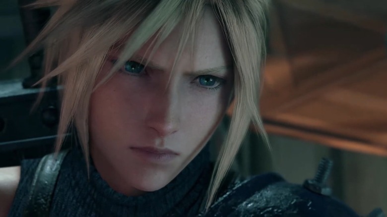 Cloud at the Sector 7 Plate a Final Fantasy VII remake-ben