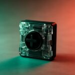 Gateron Low Profile Silent Black mechanical keyboard switch with clear top housing