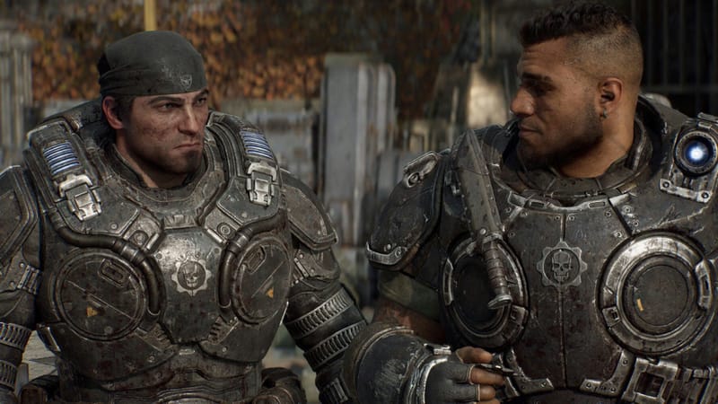 A Gears of War E-Day Studio dicséri az Xbox Exkluzív Push 1-et Gears of War E-Day kulcsfontosságú művészete, amely egy Locust-katonát ábrázol az Emergence Day alatt az Xboxon