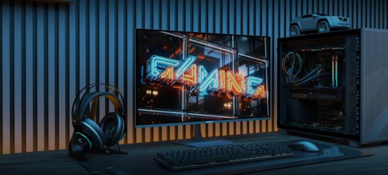 Gigabyte GO27Q32 monitor vékony OLED panellel és hátsó hűtési kialakítással