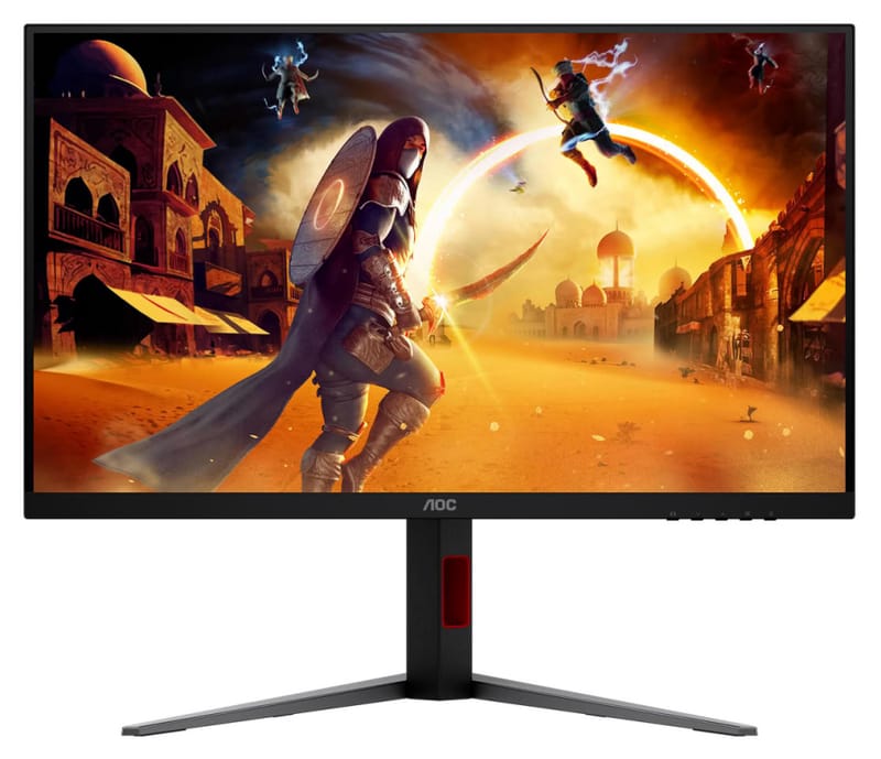 Az AOC U27G4Z monitor 4K és 480 Hz között vált 1 Az AOC U27G4Z monitor elölről látható, kettős üzemmódú Fast IPS panellel és állítható állvánnyal