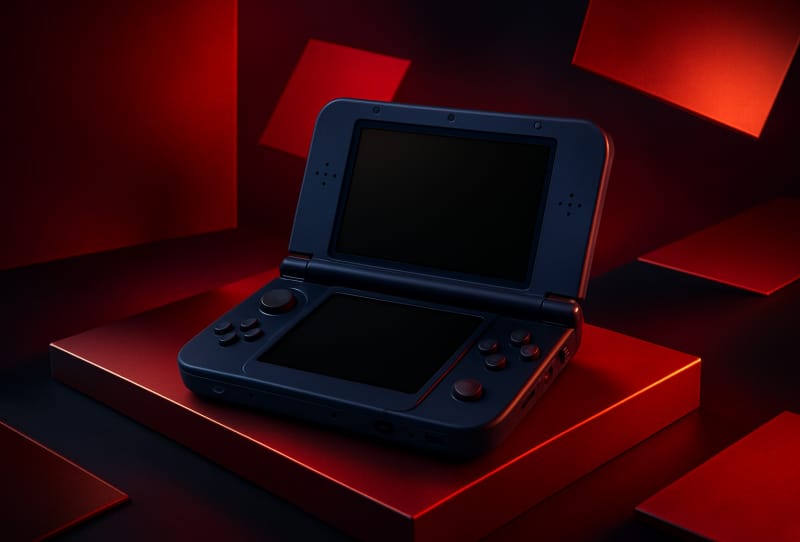 Anbernic RG DDS handheld showing its dual screens and Snapdragon-powered retro gaming design