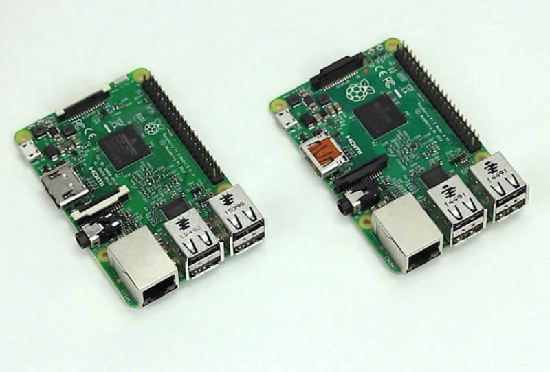 A Raspberry Pi connected to an external drive running Plex Media Server